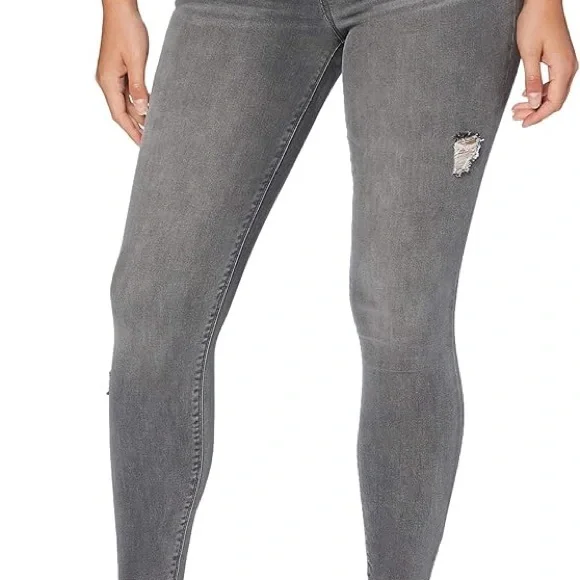 SPANX Light Grey Raw Hem Distressed Skinny Pant - Picture 5 of 7